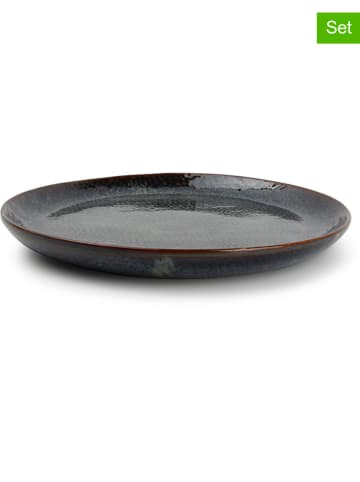 Salt and Pepper 4er-Set: Frühstücksteller ''Mielo'' in Schwarz/ Grün - Ø 20,5 cm