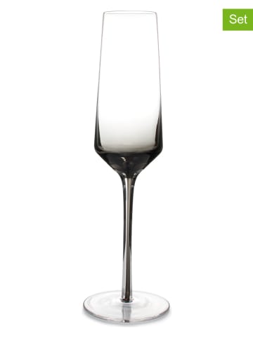 Salt and Pepper 2er-Set: Champagnergläser "Secrets" in Grau - 230 ml