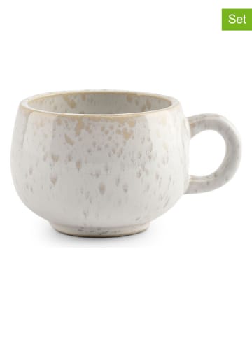 Salt and Pepper 4er-Set: Tassen "Curvy'' in Weiß/ Beige - 80 ml