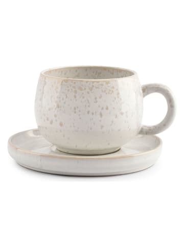 Salt and Pepper 4er-Set: Tassen "Curvy'' in Weiß/ Beige - 300 ml
