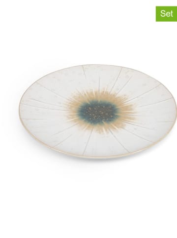 Salt and Pepper 4er-Set: Frühstücksteller ''Eclipse'' in Beige/ Weiß/ Grün - Ø 21 cm