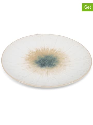 Salt and Pepper Talerze prezentacyjne (4 szt.) w kolorze beżowo-biało-zielonym - Ø 23,5 cm