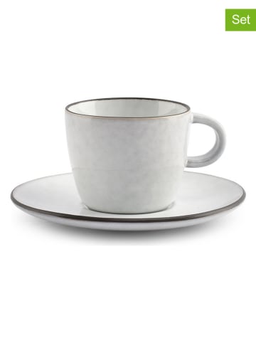 Salt and Pepper Filiżanki (4 szt.) "Fina" w kolorze biało-czarnym do mokki - 90 ml