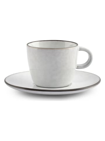 Salt and Pepper 4er-Set: Mokkauntertassen "Fina" in Weiß/ Schwarz - Ø 12 cm