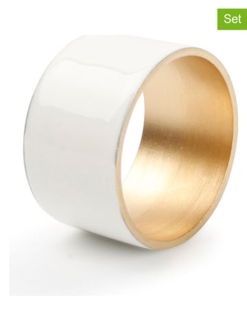 Salt and Pepper 4er-Set: Serviettenringe "Centro" in Weiß - Ø 5 cm