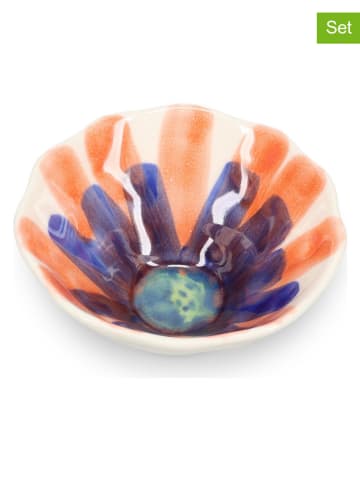Salt and Pepper Miski (4 szt.) "Fleur" w kolorze pomarańczowo-niebieskim - Ø 13 cm