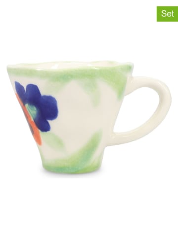 Salt and Pepper Kubki (4 szt.) "Fleur" w kolorze zielono-niebieskim do kawy - 250 ml