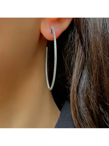 Eclat d'Argent Silber-Halbcreolen mit Edelsteinen