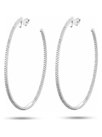 Eclat d'Argent Silber-Halbcreolen mit Edelsteinen