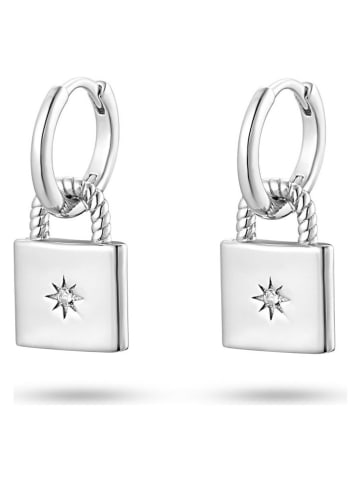 Eclat d'Argent Silber-Creolen mit Edelsteinen