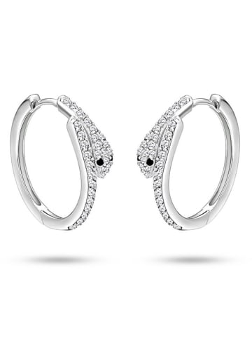 Eclat d'Argent Srebrne kolczyki-kreole z cyrkoniami