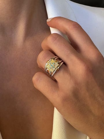 Eclat d'Argent Vergold. Ring mit Edelsteinen