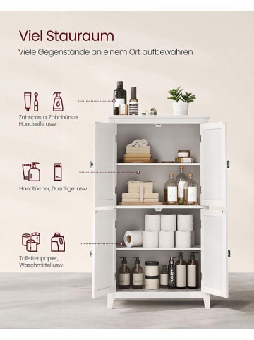 Songmics Badschrank in Weiß - (B)60 x (H)110 x (T)30 cm