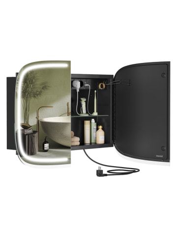 Songmics Spiegelkast zwart - (B)80 x (H)57,6 cm