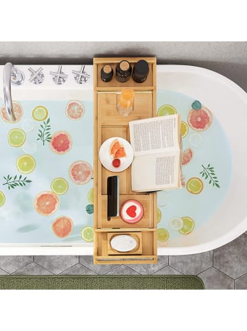 Songmics Badewannentablett in Hellbraun - (B)109 x (H)4,5 x (T)23 cm