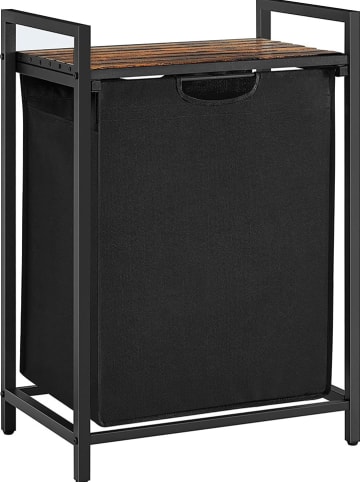 Songmics Wäschekorb in Schwarz/ Braun - (B)50 x (H)72 x (T)33 cm