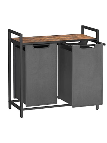 Songmics Kosz w kolorze jasnoszaro-brązowym na pranie - 73 x 72 x 33 cm