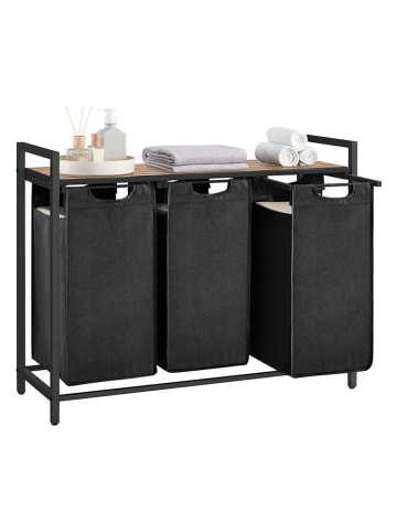 Songmics Kosz w kolorze czarno-brązowym na pranie - 92,5 x 72 x 33 cm