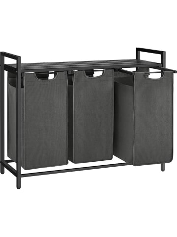 Songmics Wäschekorb in Grau/ Schwarz - (B)92,5 x (H)72 x (T)33 cm