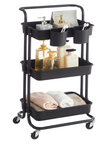 Songmics Badwagen in Schwarz - (B)42,5 x (H)86,3 x (T)37,3 cm