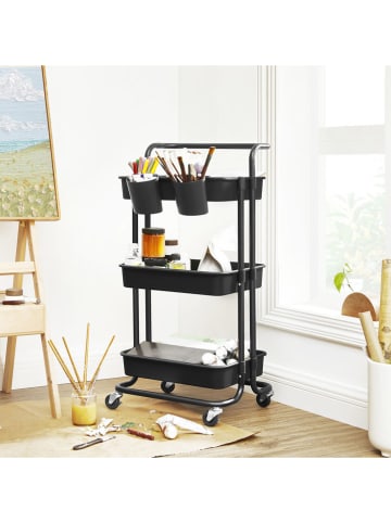 Songmics Badwagen in Schwarz - (B)42,5 x (H)86,3 x (T)37,3 cm