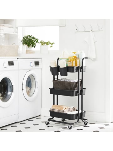 Songmics Badwagen in Schwarz - (B)42,5 x (H)86,3 x (T)37,3 cm