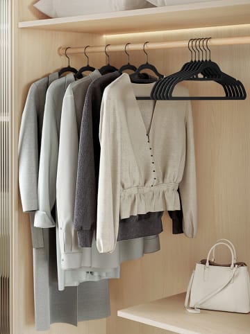 Songmics 50er-Set: Kleiderbügel in Schwarz/ Silber - (B)43,5 x (H)22,5 cm