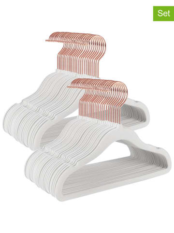 Songmics 50-delige set: kinderkledinghangers wit/roségoudkleurig - (B)30 x (H)20,5 cm