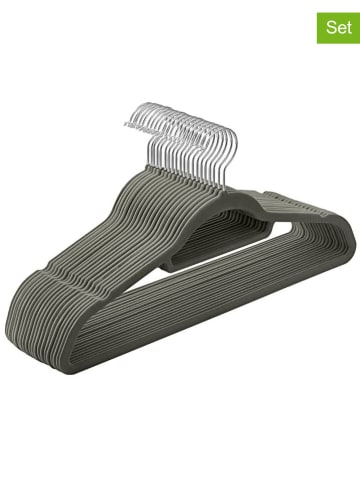 Songmics 20-delige set: kledinghangers lichtgrijs/zilverkleurig - (B)43,5 x (H)22,5 cm