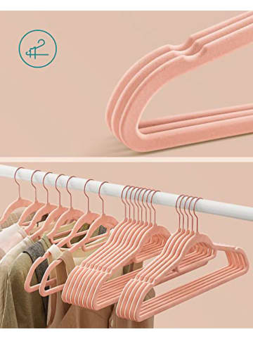 Songmics 30-delige set: kledinghangers lichtroze/roségoudkleurig - (B)43,5 x (H)22,5 cm