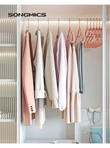 Songmics 50-delige set: kledinghangers lichtroze/roségoudkleurig - (B)43,5 x (H)22,5 cm