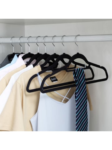 Songmics 50er-Set: Kleiderbügel in Schwarz/ Silber- (B)43,5 x (H)22,5 cm