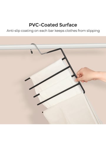 Songmics 4er-Set: Kleiderbügel in Schwarz/ Silber - (B)32 x (H)35 cm