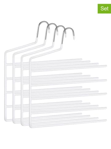 Songmics 4-delige set: kledinghangers wit/zilverkleurig - (B)32 x (H)35 cm