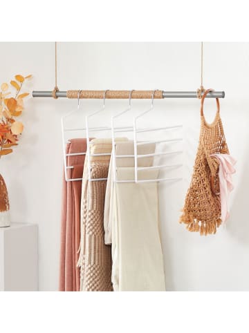 Songmics Wieszaki (4 szt.) w kolorze biało-srebrnym na ubrania - 32 x 35 cm
