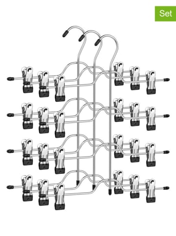 Songmics Wieszaki (3 szt.) w kolorze srebrnym na ubrania - 32 x 35 cm