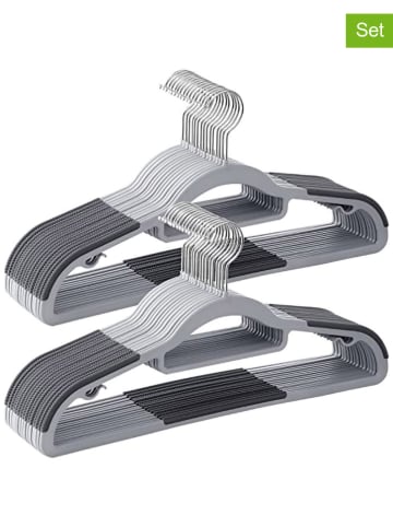 Songmics 30-delige set: kledinghangers lichtgrijs/zilverkleurig - (B)42 x (H)21,5 cm