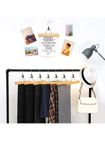 Songmics 12-delige set: kledinghangers lichtbruin/zilverkleurig - (B)25 x (H)17 cm