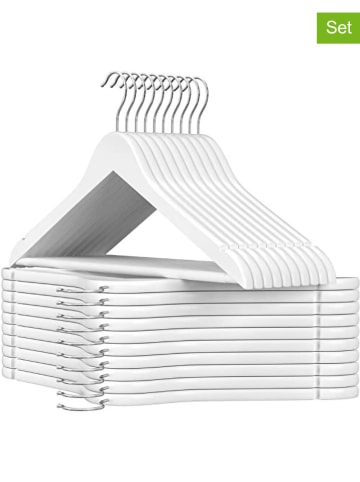 Songmics 20er-Set: Kleiderbügel in Weiß/ Silber - (B)44,5 x (H)23 cm