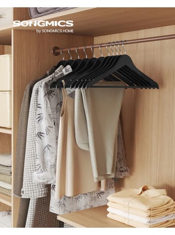 Songmics 20-delige set: kledinghangers zwart - (B)43 x (H)21 cm