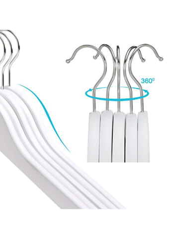 Songmics Wieszaki (20 szt.) w kolorze srebrno-białym na ubrania - 35 x 20 cm