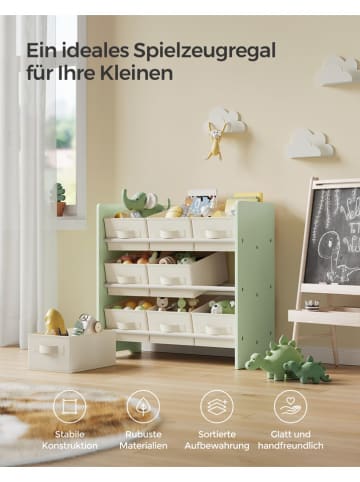 Songmics Staande kast crème/lichtgroen - (B)62,5 x (H)60 x (D)29,5 cm