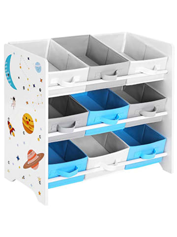 Songmics Staande kast wit/lichtgrijs/lichtblauw - (B)62,5 x (H)60 x (D)29,5 cm