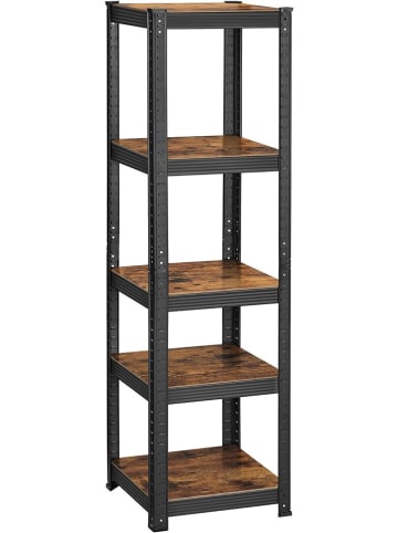 Songmics Standregal in Schwarz/ Braun - (B)37 x (H)150 x (T)37 cm