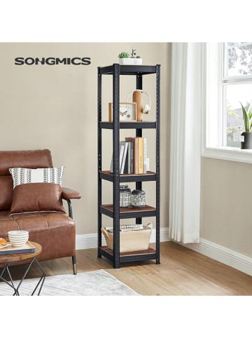 Songmics Regał stojący w kolorze brązowo-czarnym - 37 x 150 x 37 cm