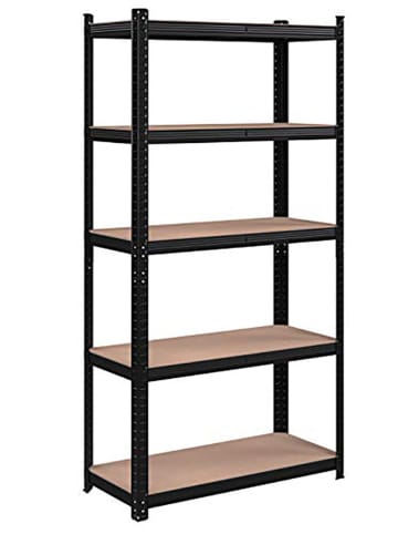 Songmics Standregal in Schwarz/ Hellbraun - (B)90 x (H)180 x (T)40 cm