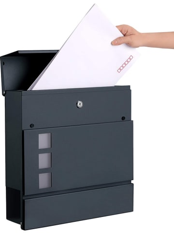 Songmics Briefkasten in Anthrazit - (B)37 x (H)37 x (T)10,5 cm