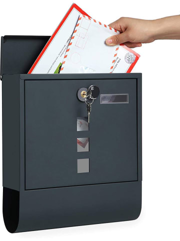 Songmics Briefkasten in Anthrazit - (B)30,5 x (H)33,3 x (T)9,5 cm
