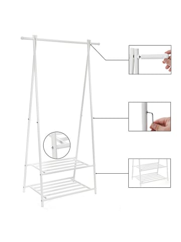 Songmics Kleiderständer in Weiß - (B)87,5 x (H)155 x (T)40 cm