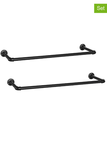 Songmics 2-delige set: kledingstangen zwart - (L)92 cm